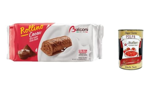 12x Balconi Rollino Cacao kakao schocolade schoko Kuchen brioche kekse 222g + Italian Gourmet polpa 400g von Italian Gourmet E.R.