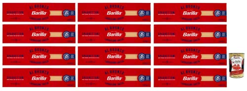 12x Barilla Pasta Al Bronzo Spaghettoni 100% italienischer Weizen,Bronze Zeichnung,Italienische Nudeln,400g + Italian Gourmet Polpa di Pomodoro 400g Dose von Italian Gourmet E.R.