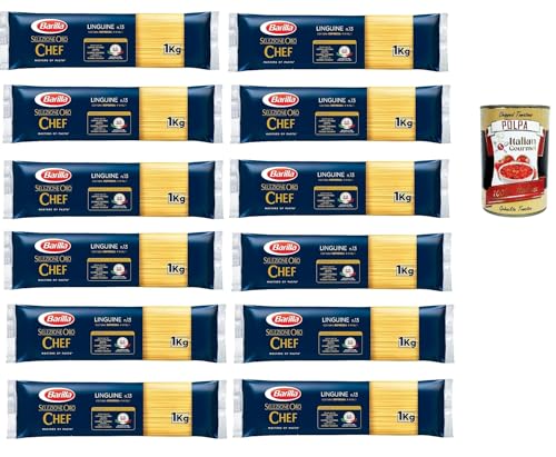 12x Barilla Pasta Selezione Oro Chef Linguine n° 13 Italienische Kurze Pasta 1Kg Packung + Italian Gourmet polpa 400g 12x Barilla Pasta Selezione Oro Chef Linguine n° 13 Italienische Kurze Pasta 1Kg Packung + Italian Gourmet polpa 400g von Italian Gourmet E.R.