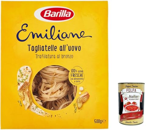 12x Barilla Pasta all' Uovo Le Emiliane Tagliatelle, Eiernudeln, Pasta mit Ei 500g + Italian Gourmet polpa 400g von Italian Gourmet E.R.