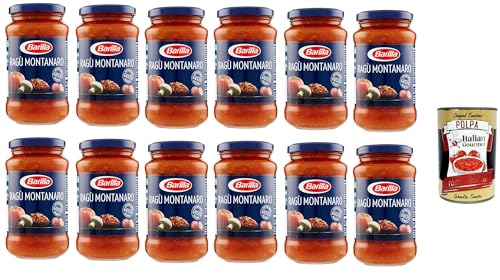 12x Barilla Ragù Montanaro pastasauce tomatensauce mit Wurst und Pilze 400g aus italien + Italian Gourmet polpa 400g von Italian Gourmet E.R.