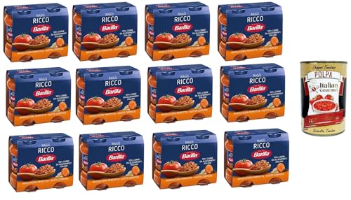 12x Barilla Sugo Ragù RICCO Bolognese REICHhaltige Ragù-Sauce, klassisches Bolognese-Gewürz für Pasta 180gX2 + Italian Gourmet Polpa 400 g 12x Barilla Sugo Ragù RICCO Bolognese REICHhaltige Ragù-Sauce, klassisches Bolognese-Gewürz für Pasta 180gX2 + Italian Gourmet Polpa 400 g von Italian Gourmet E.R.