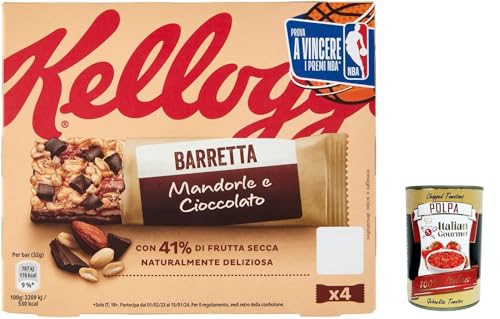 12x Barretta Kellogg’s Mandorle e Cioccolato, Müsliriegel mit Mandeln und Schokolade 128g + Italian Gourmet polpa 400g von Italian Gourmet E.R.