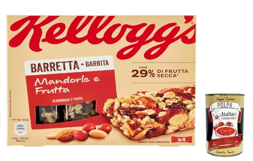 12x Barretta Kellogg’s Mandorle e Frutta, Müsliriegel mit mit Mandeln und Obst 128g + Italian Gourmet polpa 400g von Italian Gourmet E.R.