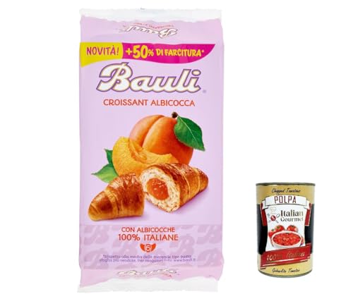 12x Bauli Cornetti Albicocca Croissant Aprikose brioche kuchen 100% Italienische Aprikosen (6 x 50g) 300g + Italian Gourmet polpa 400g von Italian Gourmet E.R.