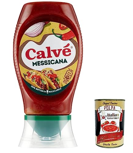 12x Calvé, Salsa Messicana Extrataste Scharfe Sauce mit Tomaten und Chilischoten 250 ml + Italian Gourmet polpa 400g von Italian Gourmet E.R.