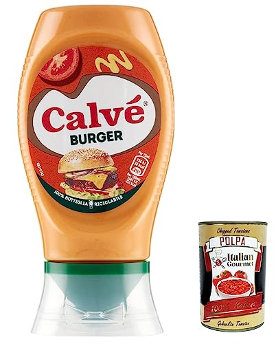 12x Calvé Salsa Burger Extragusto-Sauce mit Mayonnaise, Senf, Zwiebeln und Worcestershire-Sauce 250ml + Italian gourmet polpa 400g von Italian Gourmet E.R.