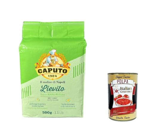 12x Caputo Lievito Secco 100% Italienisch Trockenhefe für die Bäckerei Hohe Aktivität pizza 500g + Italian gourmet polpa 400g von Italian Gourmet E.R.