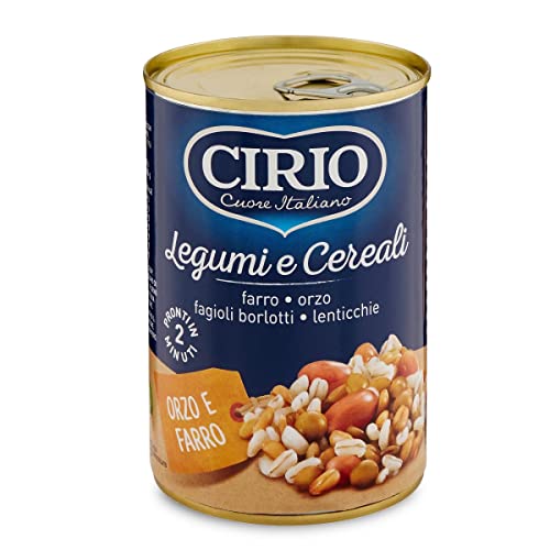 12x Cirio Legumi e Cereali Hülsenfrüchte und Getreide,Dinkel, Gerste, Borlottibohnen und Linsen 410g Dose ideal für Suppen von Italian Gourmet E.R.