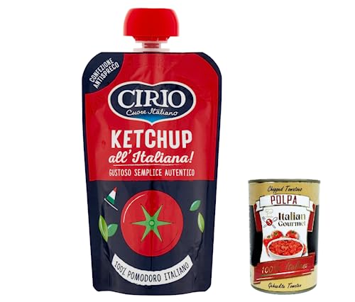 12x Cirio salsa Ketchup all'italiana, gluten free, 100% Italienische Ketchup Sauce 120g + Italian Gourmet polpa 400g von Italian Gourmet E.R.
