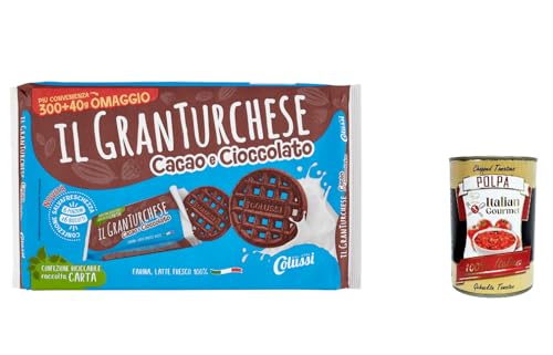 12x Colussi Granturchese Con Cacao e Cioccolato mit Kakao und Schokolade Kekse cookie Kleingebäck 340g + Italian Gourmet polpa 400g von Italian Gourmet E.R.