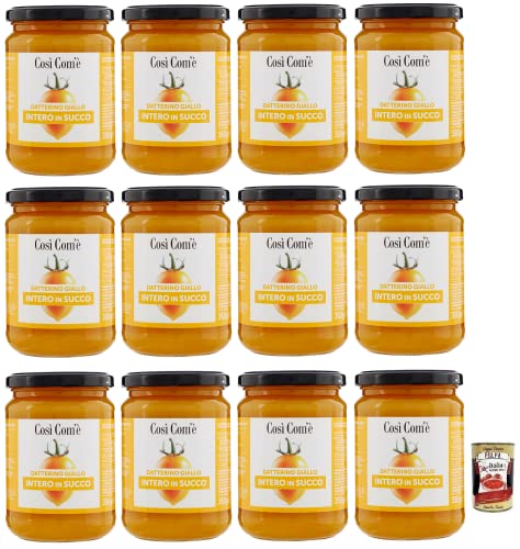 12x Così Com'è Datterino Giallo Intero in Succo,Ganze Gelbe Datterino-Tomate im Saft,Italienische Tomaten,350g Glas + Italian Gourmet Polpa di Pomodoro 400g Dose 12x Così Com'è Datterino Giallo Intero in Succo,Ganze Gelbe Datterino-Tomate im Saft,Italienische Tomaten,350g Glas + Italian Gourmet Polpa di Pomodoro 400g Dose von Italian Gourmet E.R.