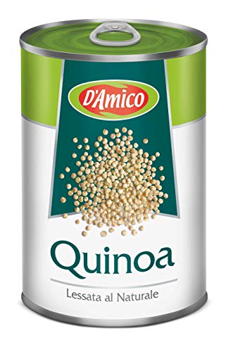 12x D'Amico Quinoa Lessata al Naturale Quinoa in Natur gekocht nur 3 Zutaten Wasser, Quinoa, Salz 400g Dose von Italian Gourmet E.R.