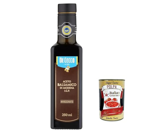 12x De Cecco Aceto Balsamic Di Modena I.G.P 250 ml Balsamic Vinegar from Modena + Italian Gourmet polpa 400g von Italian Gourmet E.R.