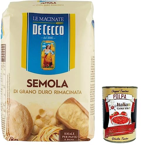 12x De Cecco - Hartweizengrieß - Semola di grano duro rimacinata + Italian Gourmet polpa 400g von Italian Gourmet E.R.