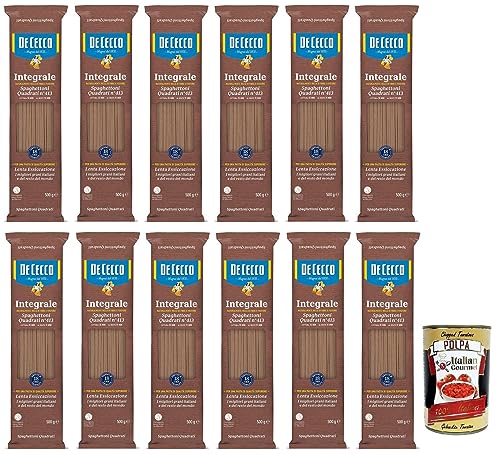 12x De Cecco Speghettoni Quadrati Integrali N°413 Hartweizengrieß Pasta,Vollkornnudeln,Italienischer Weizen,500g-Packung + Italian Gourmet Polpa di Pomodoro 400g Dose von Italian Gourmet E.R.