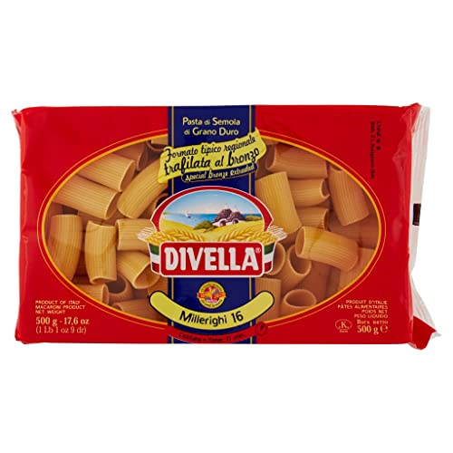 12x Divella Millerighi N. 16 Hartweizengrieß Pasta Italienische Nudeln 500g Packung + Italian Gourmet Polpa di Pomodoro 400g Dose von Italian Gourmet E.R.