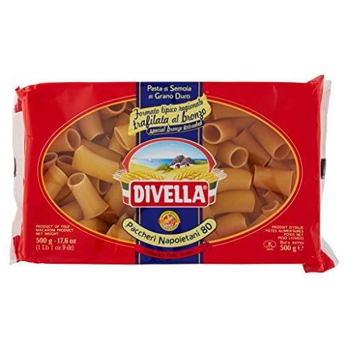 12x Divella Paccheri Napoletani N. 80 Hartweizengrieß Pasta Italienische Nudeln 500g Packung + Italian Gourmet Polpa di Pomodoro 400g Dose von Italian Gourmet E.R.