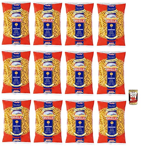 12x Divella Riccioli N°37 Hartweizengrieß Pasta Italienische Nudeln 500g Packung + Italian Gourmet Polpa di Pomodoro 400g Dose von Italian Gourmet E.R.