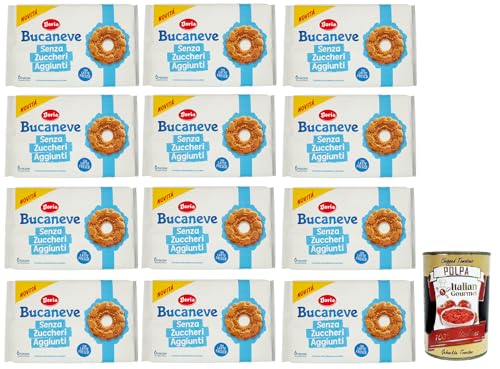 12x Doria Bucaneve Senza Zuccheri Aggiunti,Ohne Zuckerzusatz,Mürbeteigkekse Kekse mit frischer Milch,263g Packung, jede Packung enthält 6 Einzelportionen + Italian Gourmet Polpa di Pomodoro 400g Dose 12x Doria Bucaneve Senza Zuccheri Aggiunti,Ohne Zuckerzusatz,Mürbeteigkekse Kekse mit frischer Milch,263g Packung, jede Packung enthält 6 Einzelportionen + Italian Gourmet Polpa di Pomodoro 400g Dose von Italian Gourmet E.R.