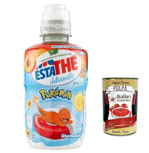 12x Estathé Eistee Kids Pesca Entkoffeinierte erfrischend Pokémon Pfirsich 250 ml + Italian gourmet polpa 400g von Italian Gourmet E.R.