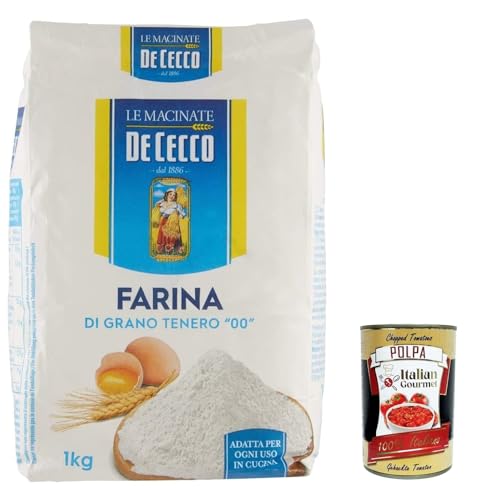 12x Farina De Cecco di grano tenero, Brotmehl Pizzamehl , Mehl "00" 1kg + Italian Gourmet polpa 400g von Italian Gourmet E.R.