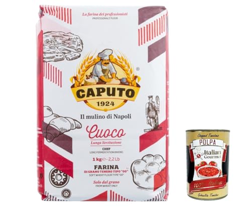 12x Farina Molino Caputo Cuoco, farina per Pizza Napoli Pizzamehl Pizza Mehl 1kg Tipo 00 ' + Italian Gourmet polpa 400g von Italian Gourmet E.R.