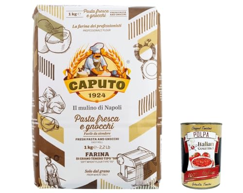 12x Farina Molino Caputo Pasta fresca e gnocchi Napoli Mehl "00" 1kg + Italian Gourmet polpa 400g von Italian Gourmet E.R.