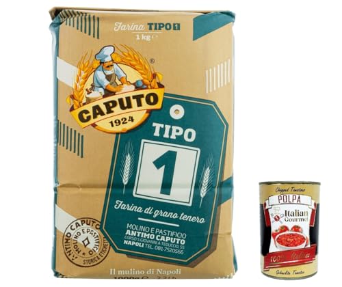 12x Farina Molino Caputo tipo 1 Pizza Napoli Pizzamehl Pizza Mehl 1kg + Italian Gourmet polpa 400g von Italian Gourmet E.R.