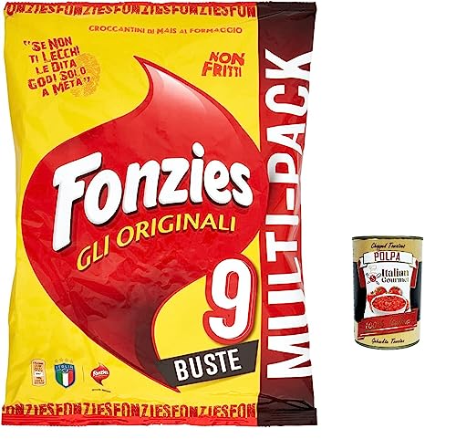 12x Fonzies Fonzies Der originale knusprige Mais snack mit Käse Multipack – 9 Beutel , 212 g + Italian gourmet polpa 400g von Italian Gourmet E.R.