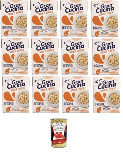 12x Gran Cucina Crema per Cucinare,Creme auf Pflanzlicher Basis,Sauce zum Kochen Ohne Palmöl,Glutenfrei 200g + Italian Gourmet Polpa di Pomodoro 400g Dose von Italian Gourmet E.R.