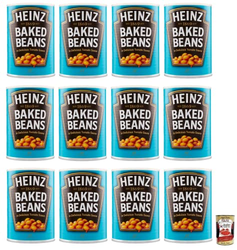 12x Heinz Baked Beans Weiße Bohnen in Tomatensauce,reich an Ballaststoffen, reich an Eiweiß und wenig Fett,415g Dose + Italian Gourmet Polpa di Pomodoro 400g Dose 12x Heinz Baked Beans Weiße Bohnen in Tomatensauce,reich an Ballaststoffen, reich an Eiweiß und wenig Fett,415g Dose + Italian Gourmet Polpa di Pomodoro 400g Dose von Italian Gourmet E.R.