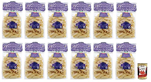 12x Il Vecchio Pastificio di Gragnano Pasta Penne a Candela,Gragnano IGP-Nudeln aus Hartweizengrieß von höchster Qualität 500g + Italian Gourmet Polpa di Pomodoro 400g Dose von Italian Gourmet E.R.