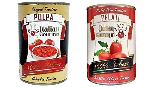 12x Italian Gourmet Polpa di pomodoro + 12x Italian Gourmet Pelati Fein gehacktes Tomatenmark 24x 400g von Italian Gourmet E.R.