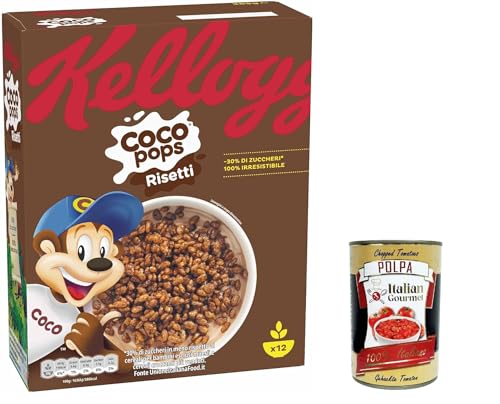 12x Coco Pops Chicchi di Riso Soffiato al Cacao, Kakao -Puff -Reiskörner 365g + Italian Gourmet polpa 400g von Italian Gourmet E.R.