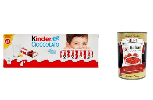 12x Kinder Cioccolato, Chocolate bar, milch Schokolade Schokoriegel 300g + Italian Gourmet polpa 400g von Italian Gourmet E.R.