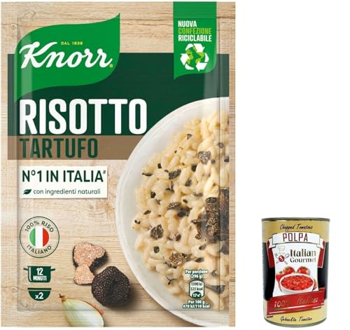 12x Knorr Risotto al Tartufo, Risotto mit Trüffeln. fertiggerichte mit natürlichen Zutaten, 100% italienischer Reis, 175g + Italian gourmet polpa 400g von Italian Gourmet E.R.