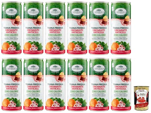 12x L' Angelica Drenante Anticell,Kalter Kräutertee,Geschmack von Mandarine, Brennnessel und Kirsche,Kalorienfrei,Zuckerfrei,Einwegdose 240ml + Italian Gourmet Polpa di Pomodoro 400g Dose 12x L' Angelica Drenante Anticell,Kalter Kräutertee,Geschmack von Mandarine, Brennnessel und Kirsche,Kalorienfrei,Zuckerfrei,Einwegdose 240ml + Italian Gourmet Polpa di Pomodoro 400g Dose von Italian Gourmet E.R.