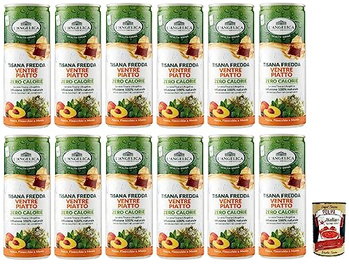 12x L' Angelica Tisana a Freddo Ventre Piatto,Kalter Kräutertee,Geschmack von Pfirsich, Fenchel und Minze,Kalorienfrei,Zuckerfrei,Einwegdose 240ml + Italian Gourmet Polpa di Pomodoro 400g Dose 12x L' Angelica Tisana a Freddo Ventre Piatto,Kalter Kräutertee,Geschmack von Pfirsich, Fenchel und Minze,Kalorienfrei,Zuckerfrei,Einwegdose 240ml + Italian Gourmet Polpa di Pomodoro 400g Dose von Italian Gourmet E.R.