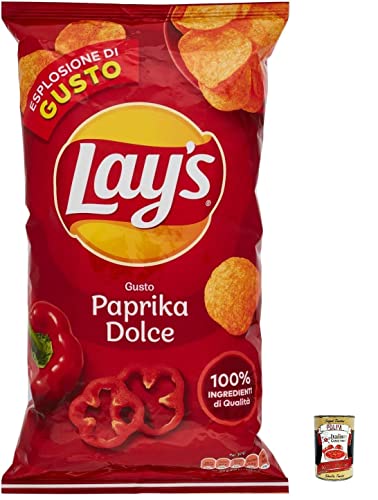 12x Lay's Paprika Dolce Süße Paprika Chips Patatine Kartoffelchips gesalzen 133g Kartoffel chips + Italian Gourmet Polpa 400g von Italian Gourmet E.R.