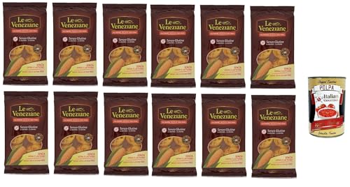 12x Le Veneziane Pasta di Mais Fettuccine N.28 senza glutine,100% italienische Maisnudeln, glutenfrei. gluten free 250g + Italian Gourmet polpa 400g von Italian Gourmet E.R.