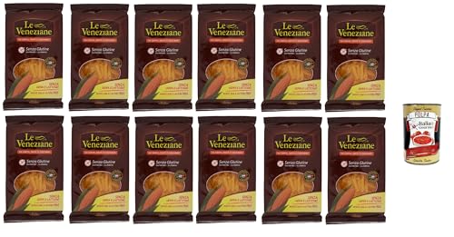 12x Le Veneziane Pasta di Mais Penne rigate senza glutine,100% italienische Maisnudeln, glutenfrei. gluten free 250g + Italian Gourmet polpa 400g von Italian Gourmet E.R.