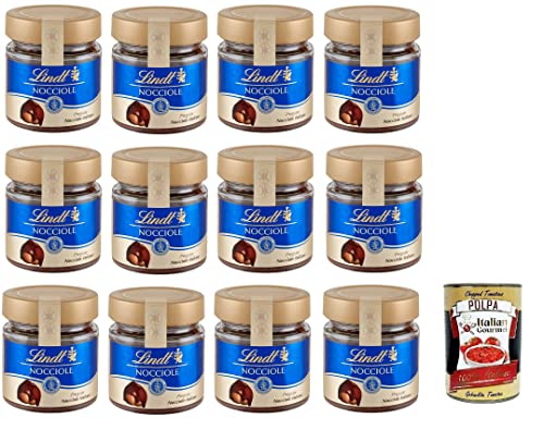 12x Lindt Streichfähige Creme Streichcreme mit Haselnüssen 200g Glas Feine Italienische Haselnüsse von Italian Gourmet E.R.