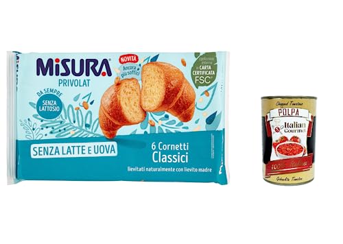 12x Misura Cornetti Classici Privolat Klassische Croissants, ohne Milch und Eier, 240g + Italian Gourmet polpa 400g von Italian Gourmet E.R.