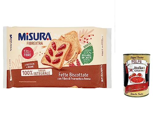 12x Misura Fette Integrali Fibraextra Zwieback mit Weizenfasern und Hafer 320g + Italian Gourmet polpa 400g von Italian Gourmet E.R.