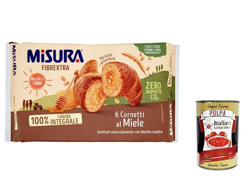 12x Misura Fibraextra Cornetti Integrali Al Miele Vollkorn Croissants mit Honig 300g + Italian Gourmet polpa 400g von Italian Gourmet E.R.