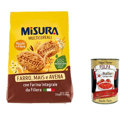 12x Misura Integrali Mehrkorn-Vollkornkekse mit knusprigen Cerealien 330g + Italian gourmet polpa 400g von Italian Gourmet E.R.