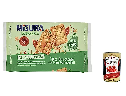 12x Misura Natura Ricca Segale e Avena Zwieback mit gekeimten Körnern 320g + Italian Gourmet polpa 400g von Italian Gourmet E.R.