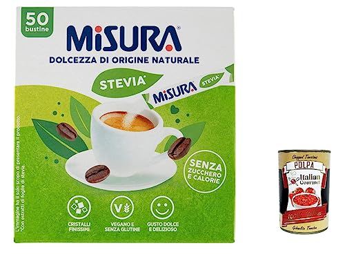 12x Misura Stevia üßstoff natürlicher Herkunft, 50 Beutel + Italian Gourmet polpa 400g von Italian Gourmet E.R.