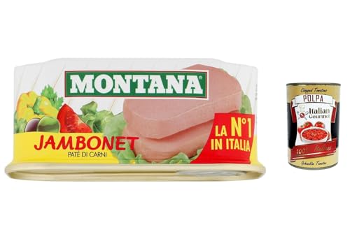 12x Montana Jambonet Pate Rind und Schweine patè di carne bovina e suina 200g + Italian Gourmet polpa 400g von Italian Gourmet E.R.